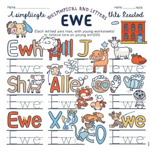 EWE (EWE Alphabet)  Printable Worksheets for Children